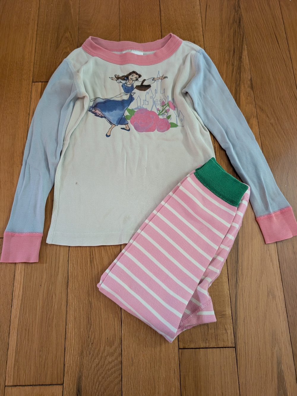 Hanna Andersson Beauty And The Beast Girls Long Sleeve Pajamas 100 4T